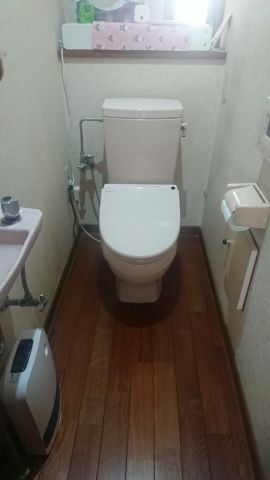 トイレ交換工事　福岡県柳川市　TCF4833AKS-SR2