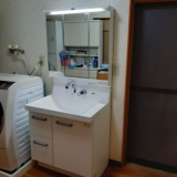 洗面化粧台交換工事　高知県香南市　AR3H-755SY-set3-YS2H